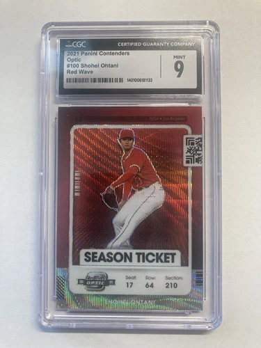 2021 Contenders Shohei Ohtani Optic Red Wave CGC 9 Angels/Dodgers #100