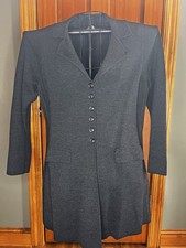 Eileen Fisher Gray Merino Wool Long Cardigan. Size M.