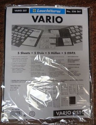 2ST 4 pocket VARIO BLACK Lighthouse Stock pages pack of 5 Dbl. sided NEW