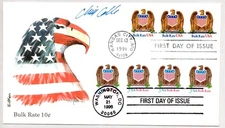 #2602 #2907 AMERICAN EAGLE STAMP DESIGNER CHRIS CALLE SIGNED EDKEN FDC
