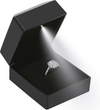 LED Ring Earring Box for Proposal, Wedding, Engagement Luxury Jewelry Gift Bo