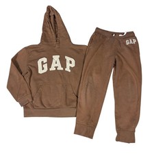 GAP Kids unisex Large matching hoodie sweatpants joggers set brown 2piece outfit