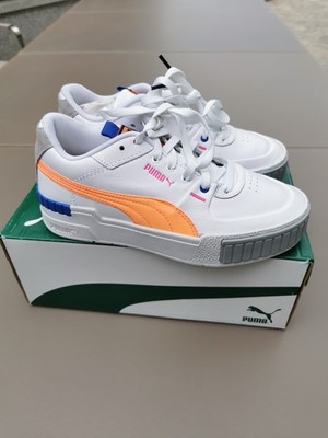 Puma Cali Sport NL Wn's white-fizzy orange-D blue Sneaker Gr.38,5