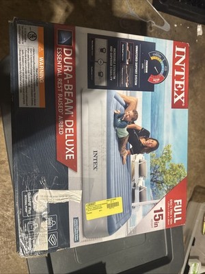 Intex 15''  Dura Beam Deluxe Essential Rest Raised Airbed W/ Internal Pump-Full