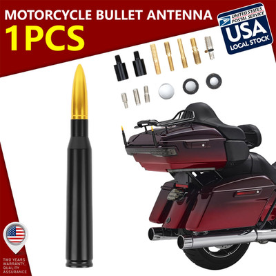BLACK+RED 5.3'' MOTORCYCLE SHORT ANTENNA FOR HARLEY DAVIDSON 1989-2022 TOUR GLIDE