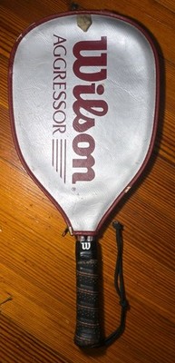 Vintage Wilson Aggressor Tennis Racket Racquet w/ Cover Classic Grip Sport Adult