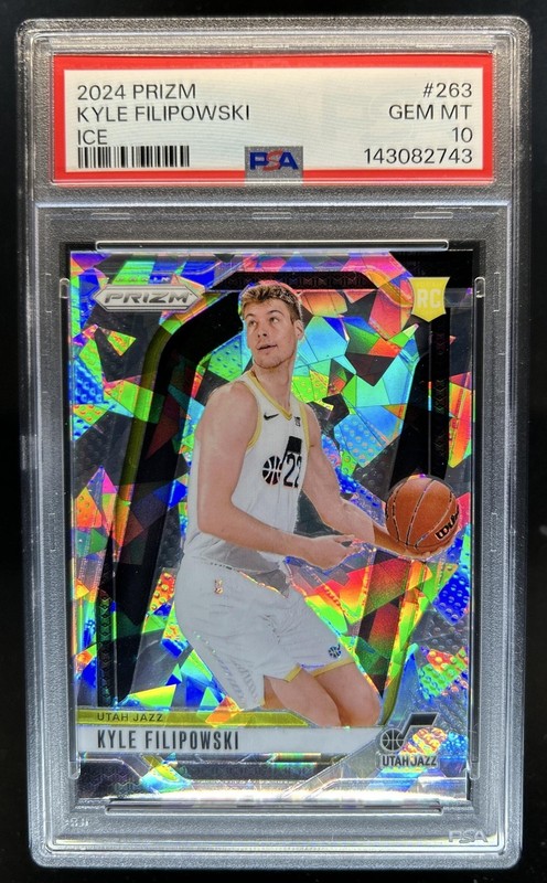 2024-25 Panini Prizm Kyle Filipowski RC Ice Rookie #263 Jazz PSA 10 GEM MINT