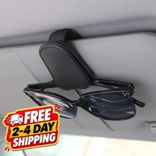 2 Packs Sunglasses Holders for Car Visor, Magnetic Leather Glasses Eyeglass