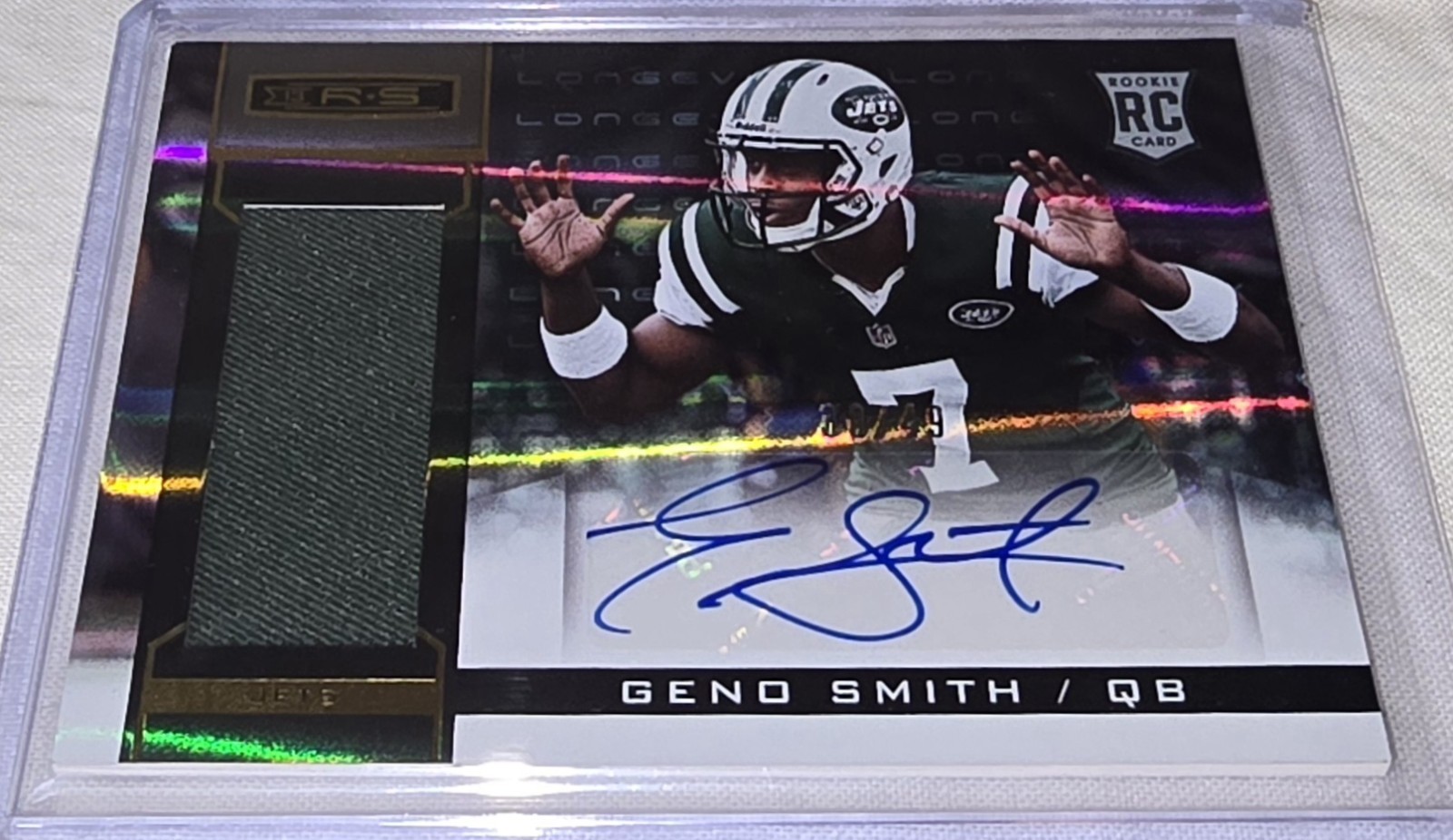 Geno Smith Panini Rookies & Stars #210 Autograph Jersey