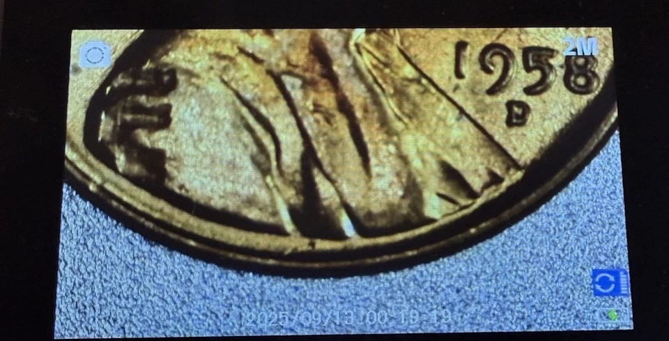 1958-D Lincoln Wheat Cent Die Break Cud Error  - Raised Shoulder & Rim - Image 3 of 4