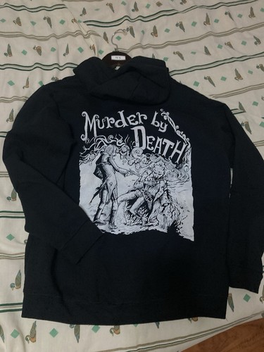 vtg Murder By Death Band Hoodie Zip Sweatshirt scene rock emo LADIES LARGE - Picture 2 of 8