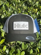 Huk Trucker Hat - Bold Patch - Green White SnapBack- yupoong