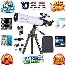Telescope for Adults High Powered, 80mm Aperture 600mm AZ Mount Refractor Tel...