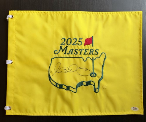 Rory Mcilroy Signed Autographed 2025 Masters Flag Grand Slam PSA DNA COA