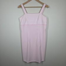 Vtg 90s Y2K Light Pastel Pink Babydoll Mini Dress Sleeveless Coquette Preppy 7 8
