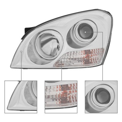 Passenger Side Headlight – Fits 2009–2010 Kia Optima – Chrome Housing With Bulb Included