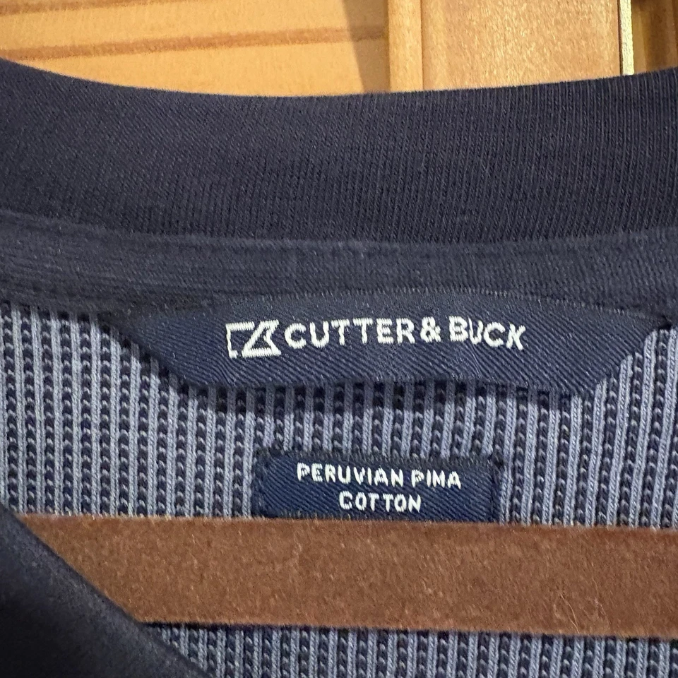 Cutter & Buck Men's Gray Cotton V-Neck Sweatshirt Pullover, Size 2XL Navy Blue - Image 4 of 4