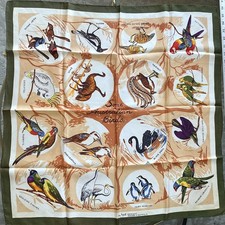 Vintage Heil Australian Bird Scarf 26" 80s