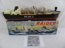 1964 Ideal Toys Battery Operated Phantom Raider Ship w/ Box Complete Works Read!