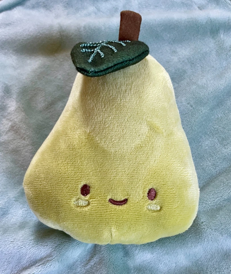 Manta de seguridad Rene Rofe Baby Pear Lovey verde blanco a rayas aguacate juguete de peluche Foto 2 de 4