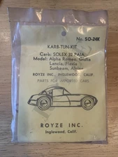 NEW NOS Royze SO-24K Carburetor Tune Kit Alfa Romeo Giulia Lancia Sunbeam Alpine