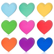 180 PCS 3.5x3.1 Inch Heart Cutouts Coated Paper Shape Assorted Color School