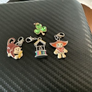 2 Webkinz Charm 2 others Mexican Bear, Monkey, and Wishing Well, Green Clover