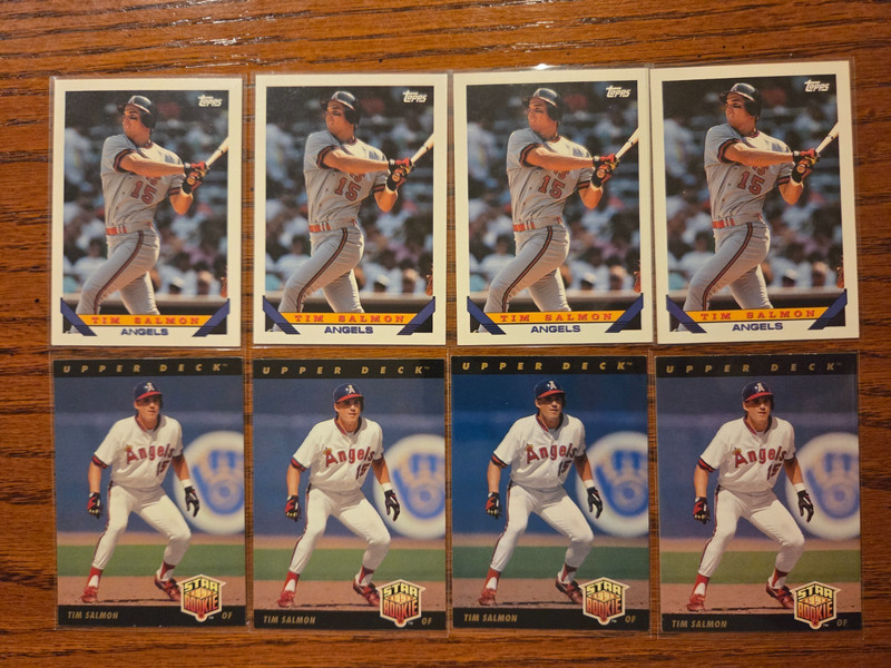 Tim Salmon Rookie Baseball Card Lot - 8 cards