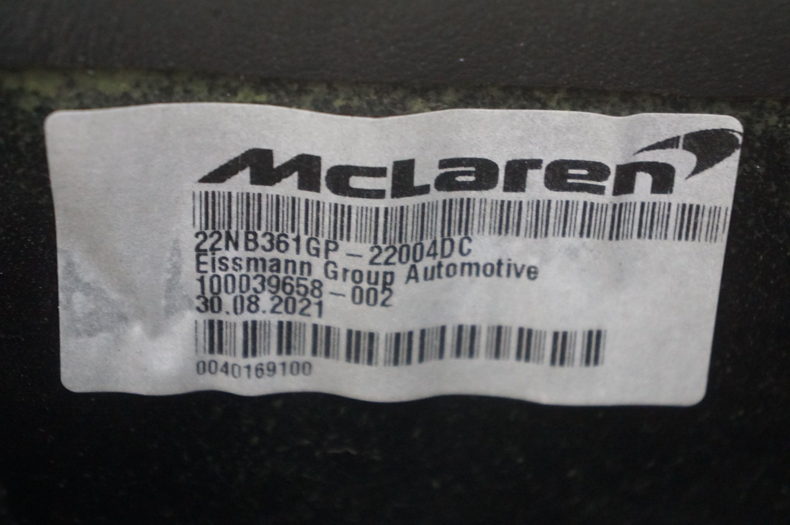 McLaren GT 2022 Front Door panels Set Black P/N 22NB365GP