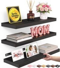 BAYKA Floating Shelves for 15.7inches, A. Black - Universal Classic Style