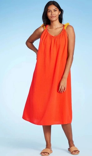 Copricostume Kona Sol donna taglie forti 1X-2X arancione garzato NUOVO - Foto 4 di 9