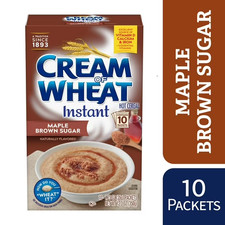 Cream of Wheat Instant Hot Cereal, Maple Brown Sugar, Kosher, Shelf-Stable, 10 C