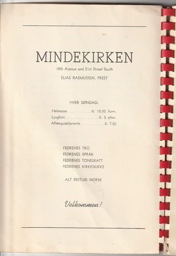 Vintage KOCHBUCH Norwegische Lutherische Gedächtniskirche (MINDEKIRKEN) Minneapolis MN