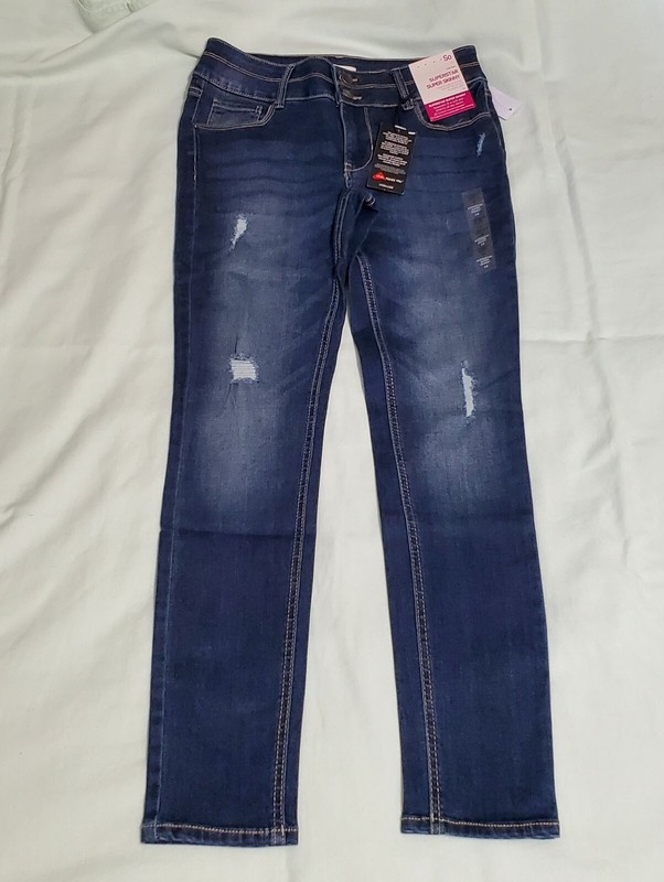 SO - Little girls sz 14 denim jeans - zipper & button closure, adjustable waist