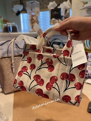 Woman's Handbags COACH Cargo Tote Bag 20 with Cherry Print
