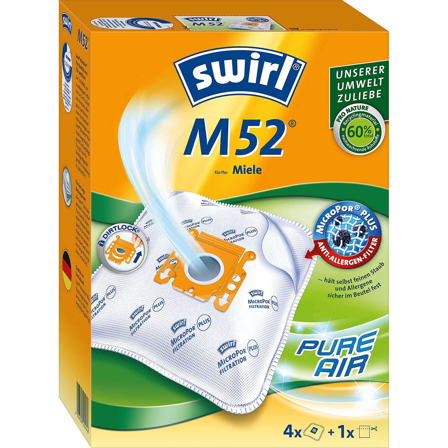 swirl® 4 swirl® MicroPor® Plus M 52 Staubsaugerbeutel NUOVO