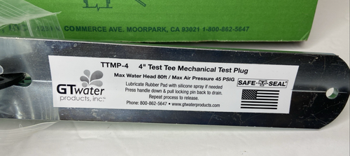Safe-T-Seal Ttmp-4 Test Tee Mechanical Plug 4″ New Open Box - Picture 7 of 8