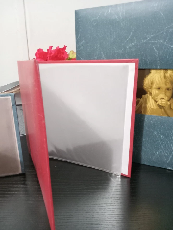 3 Piece Photo Album 20 Photo Capacity Ea. S/M/L Blue/Red 6x6/8x8/12x12 - Image 3 of 4