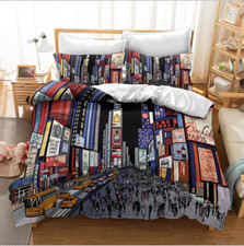 3D Graffiti Bedding Set Hip Hop Graphic Quilt Single Double Duvet Cover Set T1