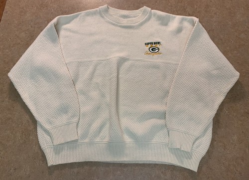 Vintage Green Bay Super Bowl 31 Knit Sweater 100% Cotton Made In USA - 第 2/8 張圖片