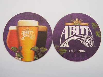 2 Beer Bar Coasters ~ 2012 ABITA (Springs), LOUISIANA Brewing ~ Established 1986