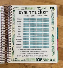 Gym Fitness Exercise Tracker Dashboard Insert for use with Erin Condren Planner~