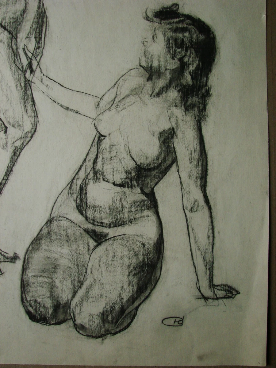 Ukrainian Soviet Painting realism nude figure woman portrait girlfriends |  eBay