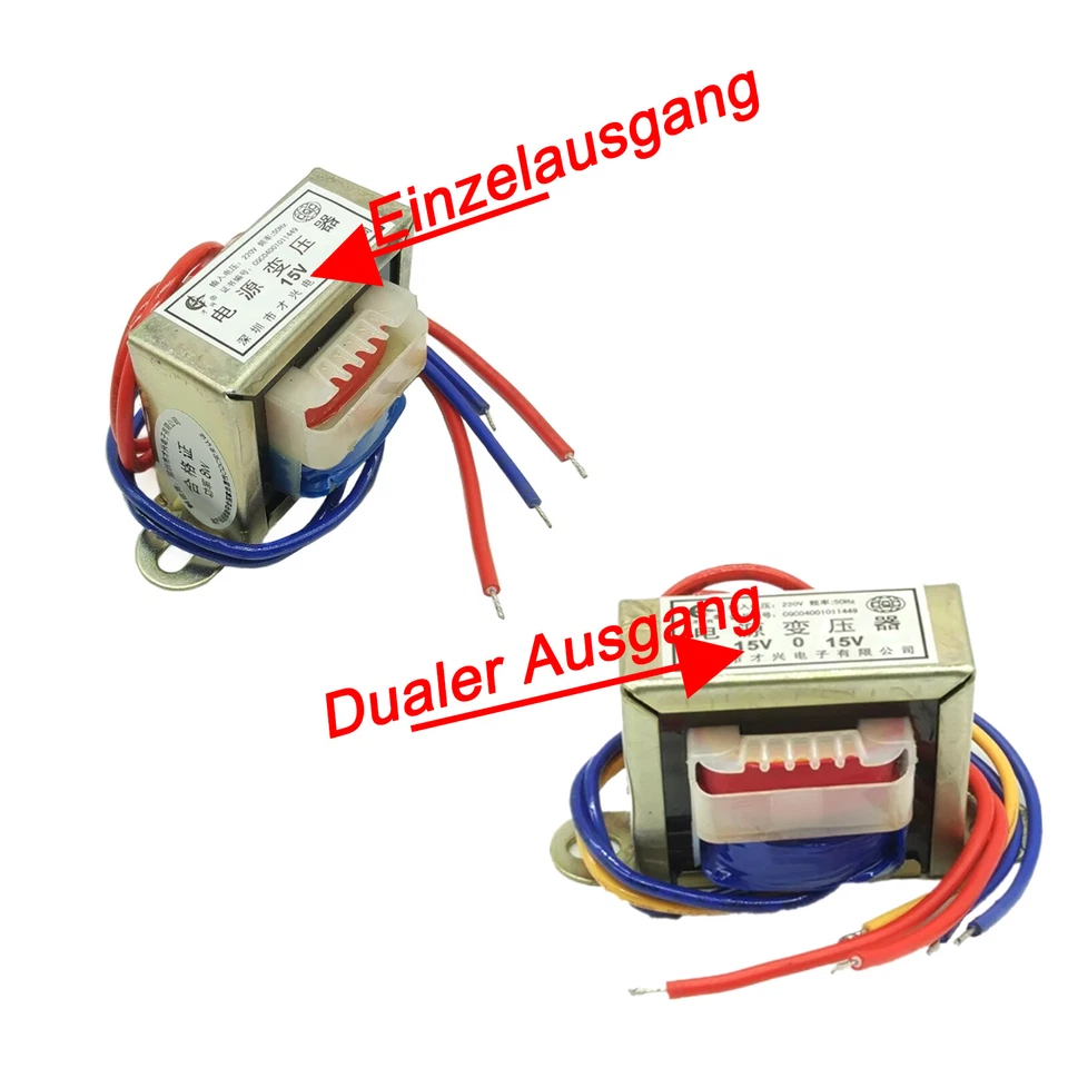 15W Trafo Transformator Netztrafo DB-15VA Eingang 220V Einzel/Dualer Ausgang - Bild 2 von 4