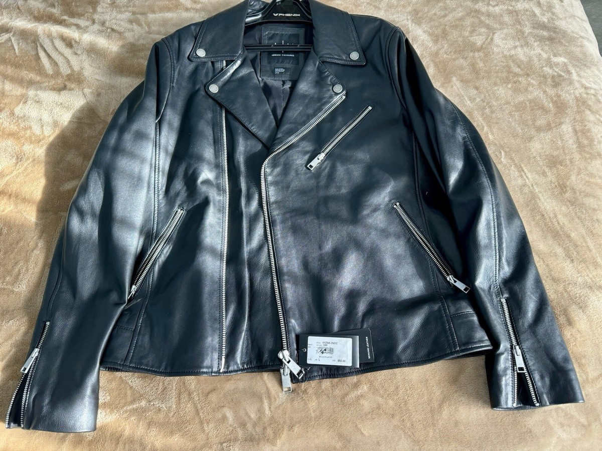 A/X ARMANI EXCHANGE Black Lamb Leather Jacket Men's Large | eBay A/X ARMANI EXCHANGE Black Lamb Leather Jacket Men's Large | eBay