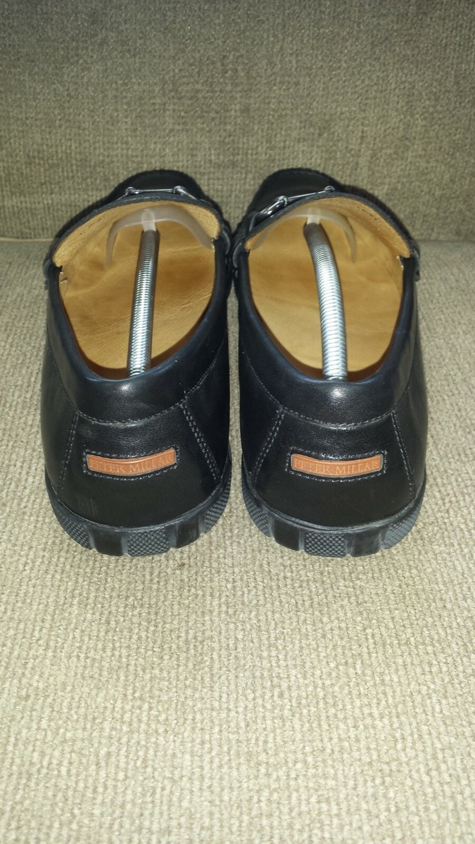 PETER MILLAR MEN HORSE BIT LOAFERS SHOES BLACK SIZE 8-8.5  display picture 1