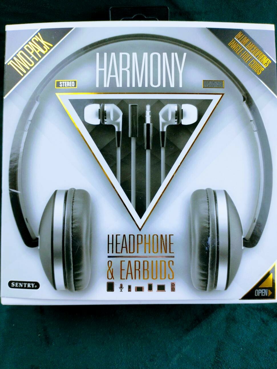 Sentry Harmony Headphone and Earbuds Two Pack InLine Mic 3.5mm Plug 4