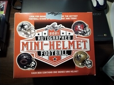 2021 leaf autographed football helmet Full-Size Box (1) Factory Sealed Helmet Edition 2021 Leaf Autographed Signed Mini-Helmet