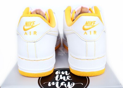 Nike Air Force 1 '07 AF1 White Laser Orange Yellow Stitch UK 6 US