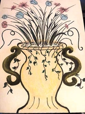 Pastel Painting            Flowers In Yellow Vase  PBG   Made in NH